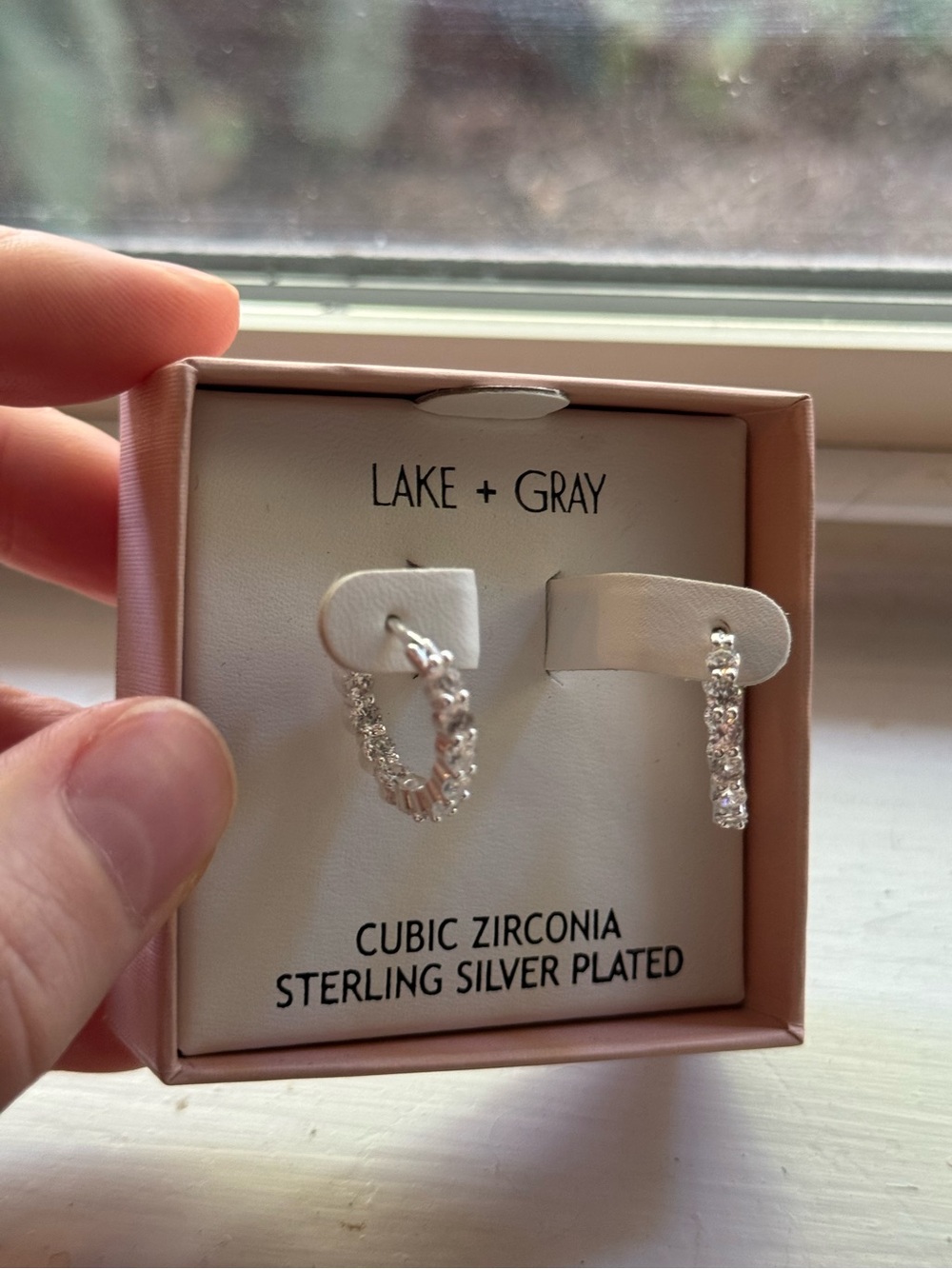 Lake + Gray Hoop Earrings